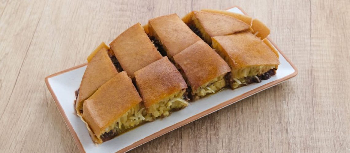 Martabak Manis or Kue Terang Bulan or Hok Lo Pan with cheese and chocolate filling, Indonesian snack